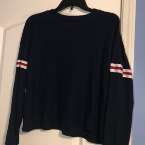 Hollister Navy Long Sleeve Boyfriend Tee